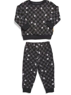 NWT Lila & Jack Checkered Skull Lounge Set Size 4